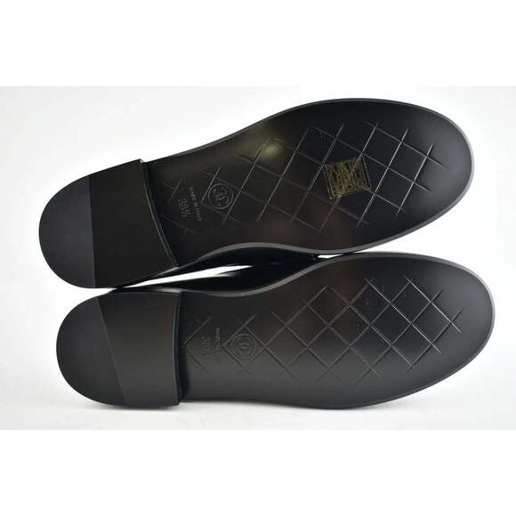 Chanel REV Black Quilted Flap Turnlock CC Logo Mule Slip On Flat Loafer 38.5 - Picture 12 of 12